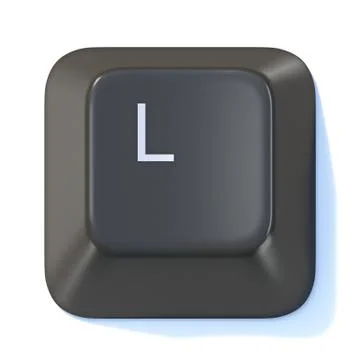 Black computer keyboard key Letter L 3D Stock-Illustration