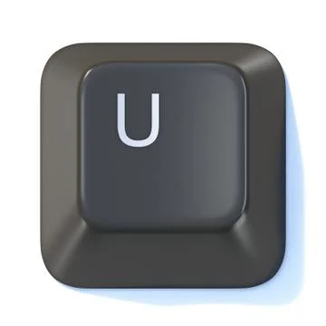 Black computer keyboard key Letter U 3D Illustrazione stock