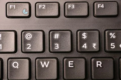 Black Computer Keyboard Macro Shot Highlighting 3 and Hash Key with Soft Bl.. Stock-Fotos