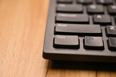 Black Computer Keyboard Macro Shot Highlighting Ctrl Key with Soft Blurred .. Stock-Fotos