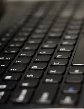Black Computer keyboard. Shallow depth of field. Stock Photos