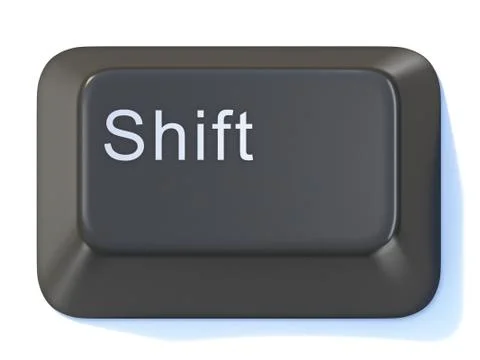 Black computer keyboard SHIFT key 3D Stock Illustration