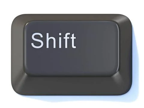  Black computer keyboard SHIFT key 3D Black computer keyboard SHIFT key 3D... Stock Photos