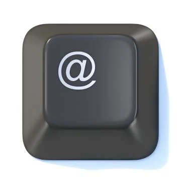 Black computer keyboard AT SIGN key 3D Illustrazione stock