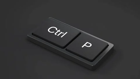 Black computer keys ctrl and p for print command Stock-Footage 333835491