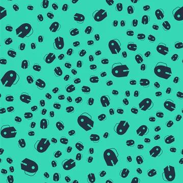 Black Computer mouse gaming icon isolated seamless pattern on green background 스톡 일러스트