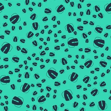 Black Computer mouse gaming icon isolated seamless pattern on green background Stock Illustration