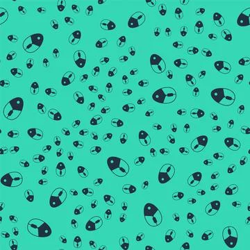 Black Computer mouse gaming icon isolated seamless pattern on green background Illustrazione stock