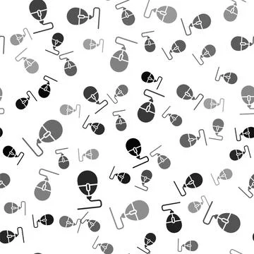 Black Computer mouse gaming icon isolated seamless pattern on white backgroun Stock Illustration