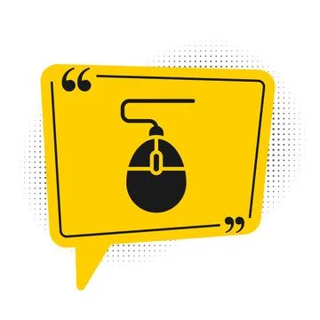 Black Computer mouse gaming icon isolated on white background. Optical with.. Stock Illustration