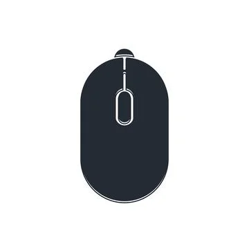 Black Computer mouse gaming icon isolated on white background. Optical with.. Stock Illustration