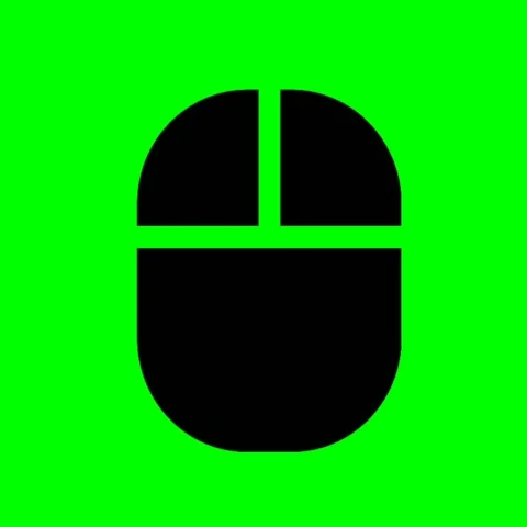 Black Computer Mouse Icon Animation on Green Screen Chroma Key Stock Footage 342121879