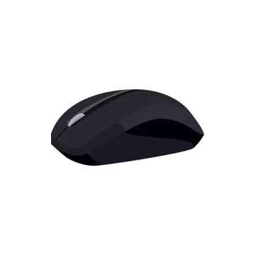Black computer mouse icon, cartoon style 스톡 일러스트