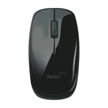 Black computer mouse on a white background Stock Illustration