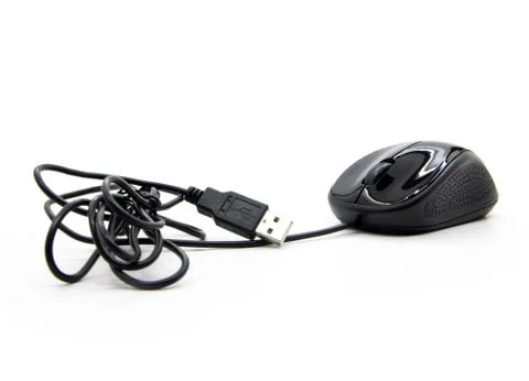 Black computer (PC) mouse 스톡 사진