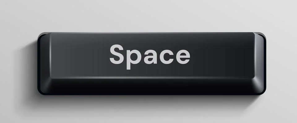 Black computer space key on white background. イラスト素材