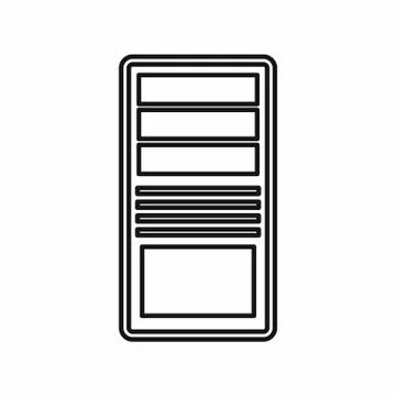 Black computer system unit icon, outline style Stock Illustration