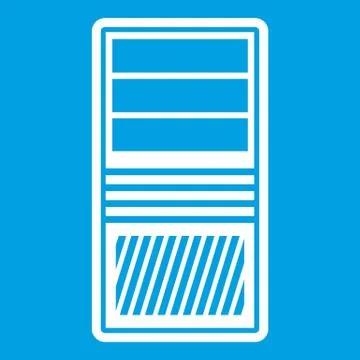 Black computer system unit icon white Stock Illustration