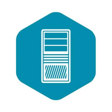 Black computer system unit icon, simple style Stock Illustration