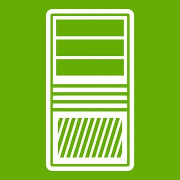 Black computer system unit icon green Illustrazione stock