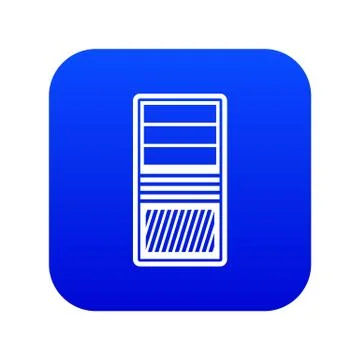 Black computer system unit icon digital blue Stock Illustration