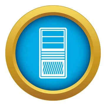 Black computer system unit icon blue vector isolated Stock Illustration