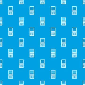 Black computer system unit pattern seamless blue Stock Illustration