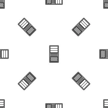 Black computer system unit pattern seamless black Illustrazione stock