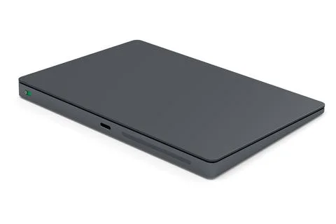 Black computer trackpad or wireless touch pad isolated on white background 스톡 일러스트