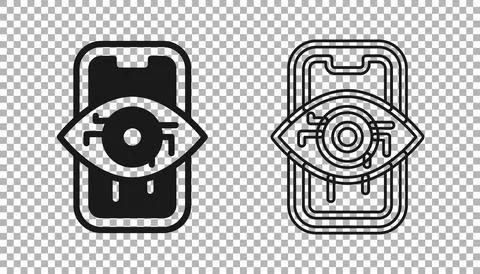 Black Computer vision icon isolated on transparent background. Technical vision Stockillustratie