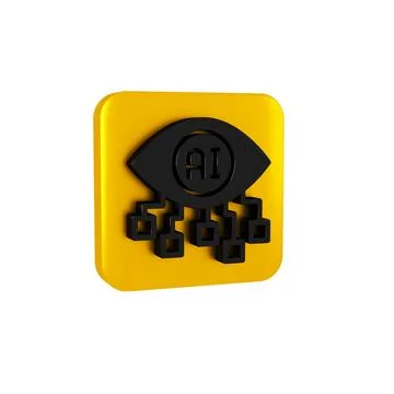 Black Computer vision icon isolated on transparent background. Technical vision Stockillustratie