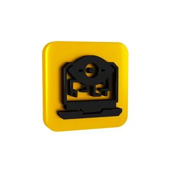 Black Computer vision icon isolated on transparent background. Technical vision Stockillustratie