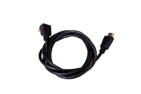 Black computer wire isolated on white background Stock Photos