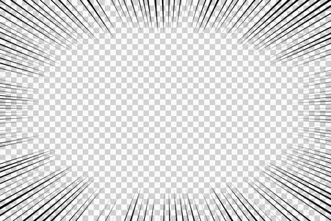 Black concentration lines on transparent background Stock Illustration