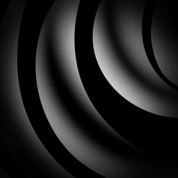 Black Concentric Curved Bands Abstract Background Stock Illustration