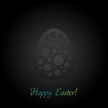 Black concept Easter egg vector background Stock Illustration