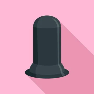 Black condom icon, flat style Stock-Illustration