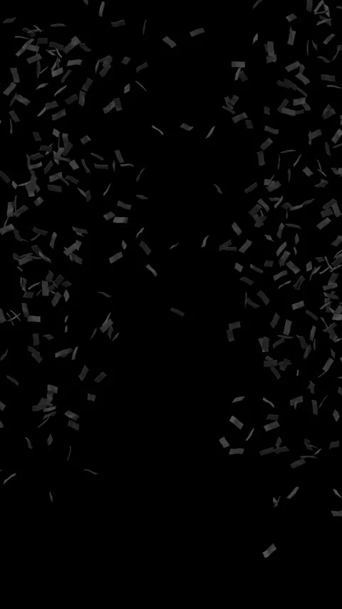 Black confetti explosion, vertical format - 3D rendering - 4k Video stock 288858315