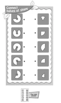 Black connect halves of shape Stock Illustration