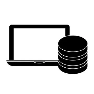 Black connected computer banner server design Illustrazione stock