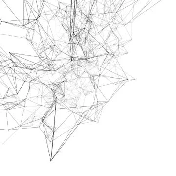 Black connected lines on white. abstract background Stock Illustration