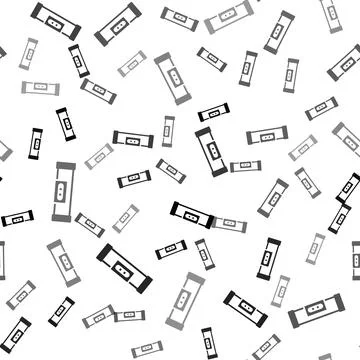Black Construction bubble level icon isolated seamless pattern on white bac.. 스톡 일러스트