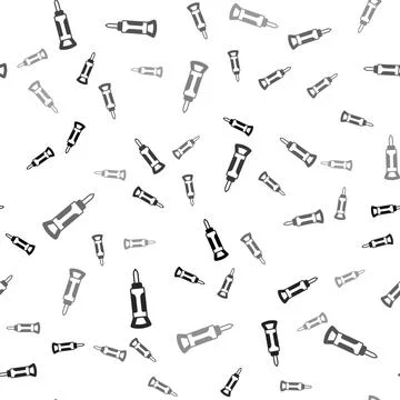 Black Construction jackhammer icon isolated seamless pattern on white background Stockillustratie