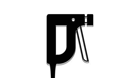 Black Construction stapler icon isolated on white background. Working tool. 4K Stock Footage 233965181