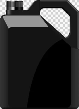 Black container with handle and barcode cap, perfect for storing various li.. Stock Illustration