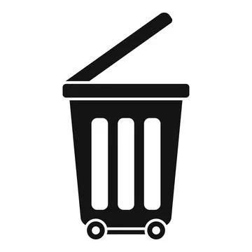 Black container with wheels for trash and waste recycling Illustration