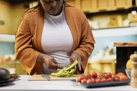 Black content creator creating food recipe with fresh avocado on toast Stock Photos