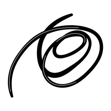 Black continuous line loop doodle drawing abstract graphic Illustrazione stock