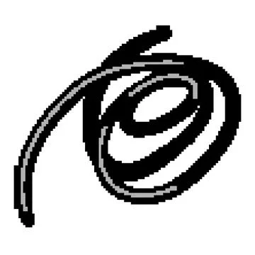 Black continuous line loop doodle drawing abstract graphic Ilustración de archivo