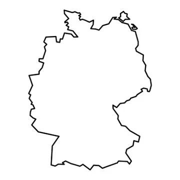 Black contour map of Germany Stock Illustration